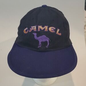 Vintage Camel Reversible Hat Yellow Black Purple Joe Camel 90s Promo Cap